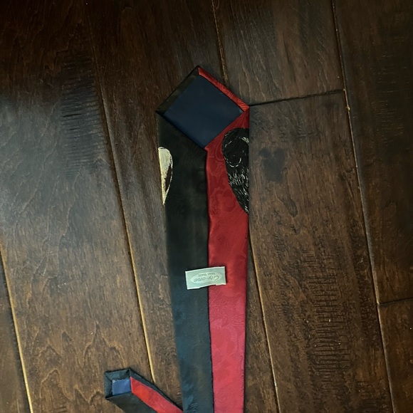 Dog Cat Black Red City One Hand Made Century Silk Co Tie - Picture 6 of 6
